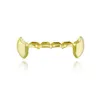 Goldzähne Grillz Dental Hip Hop Smooth Grillz Echt vergoldet Vampir Tiger Rapper Körperschmuck Vier Farben Golden Sil sqcZLG Luckyhat