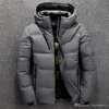 Mäns Ned Parkas 2021 Vinter Jacket Mens Thermal Tjock Coat Snö Röd Svart Parka Warm Man Outwear Fashion-White Duck Män