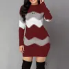Umeko Autumn and Winter Long Striped Long-sleeved Sweater Long Multi-color Slim-fit Sweater Fashion Knitted Long Multi-color 201224