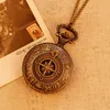 Fashion Luxury Retro Men Women Pocket Watch Antique Bronze Fashion Necklace Map Pattern Pendant Pocket Watch Relogio Masculino T200502