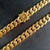 18K Gold Plated Necklace High Quality Miami Cuban Link Chain Necklace Men Punk Stainless Steel Jewelry Necklaces305S