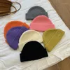 Bonnet / Crâne Caps Mode Coréenne Tricoté Chapeau Femmes Automne Hiver Chaud Cap Violet Rose Vert Gris Orange Bleu Blanc Noir Chapeaux Pour Les Filles1