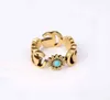 2023 Designer New Fashion Jewelry Gujia Daisy Ring Bronze Double Flower Turquoise Ring för par