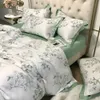 TUTUBIRD 100% BAMBOO Fiber Yatak Seti AvrupaStyle Saten İpek Duygu Orman Çiçek Yumuşak Bedlinen Yorgan Kapak Yatak Örtüsü 201210