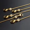 Correntes 1mm 18k banhado a ouro 925 esterlina prata cobra cadeia colar diy jóias para mulheres