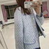 レディースジャケットデザイナー韓国の女性ホワイトツイードベーシックジャケットコート女性2022服アウターコートチャンネルスタイルスーツクロップドストリップカワイイ