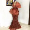 Mermaid africano vestidos de noite sexy com apliques de renda de miçangas de lantejoulas de lantejoulas de baile de lantejoulas Long Deep V Neck Plus Size Size Vestidos de festa