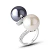 Ranzwal – grandes bagues en perles simulées pour femmes, incrustation de strass, bijoux cadeaux, taille américaine 6 ~ 91