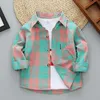 2020 Nuove camicie per ragazzi per bambini camicia a maniche lunghe per bambini Bambini per bambini Autumn Autumn Cash Cash Cotton Shirts Tops 24M9Y1035414