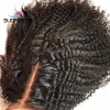 Mongolian Afro Kinky Curly Wig Natural 1B 13x4 Korta spets fram syntetiska peruker för svarta kvinnor Pre plocked 180density