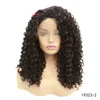 Afro Verworrene Lockige Synthetische LaceFrontal Perücke Farbe 2# Simulation Echthaar Lace Front Perücken 19323-2 perruques de cheveux humains