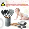 Cuisine Silicone Ustensiles De Cuisine Set Spatule Antiadhésive Pelle Manche En Bois Outils De Cuisine Set Avec Boîte De Rangement Cuisine Outils 201223