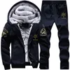 Zimowy Zestaw Męski Fleece Hoodie Pant Gruby Ciepły Dres Sportowy Kapturem Garnitury Garnitury Męskie Wymiary dla Man Dressuit M-4XL 20119