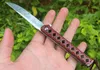 3.35 "VG10 Damascus Steel Blad Flipper Folding Kniv Rosewood + Rostfritt stålplåt Hantera EDC Pocket Presentknivar