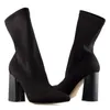 Teahoo тонкие эластичные женские туфли-носки с острым носком на высоком квадратном каблуке, модная женская обувь Bota Feminina Y200114 GAI GAI GAI