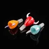 wholesale 14mm 18mm bong Glass Bowl ox horn Thick Pyrex Male Smoking Accessories with Colorful Piece for Water Pipes oil