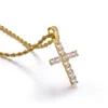 Collana con croce in zircone moda Collane con ciondolo a catena in oro Hip Hop per uomo donna