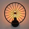 Single Head Iron Bicycle Wheel Wall Lamps Inomhus Väggbelysning Fixtur för levande matsal Hemma Ljus Industrial Style