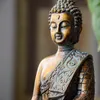 Buddha-Statuen, Thailand, Buddha-Statue, Skulptur, Heimdekoration, Büro, Schreibtisch, Ornament, Vintage-Geschenk, Figur, hinduistischer sitzender Buddha T200331