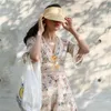 السيدات الأشعة فوق البنفسجية نشمر قبعة الكورية النساء الرافية صن كابس سترو قناع Y200103