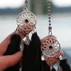 Mini Dream Catcher для автомобилей декоративные предметы Маленькие сновидения Перо пера ручной работы подвесной подвесной кулон задний визит зеркало домашний декор 1223408