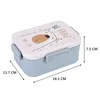 BPA Free Cartoon Lunch Box Umweltfreundliche Weizen Stroh Schöne Bento Box Microwaveble Geschirr Lebensmittel Lagerung Container Für Kinder Y200429