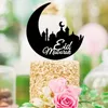 Eid mubarak ramadan casamento acrílico bolo topper muçulmano islam glitter hajj decoração acrílico mubarak inserção de bolo tppers srtand331n