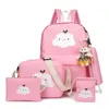 5 pçs definir moda mochila meninas meninas mochilas casuais crianças sacos de escola senhoras mochilas para adolescentes meninas meninas bolsas lj201225