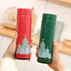 Promotional 17oz Christmas Tree Sport Bottles Portable Insulated Thermos Waterproof Skidproof Vacuum Stainless Steel Water Bottle