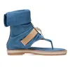 Sandali piatti casual in denim per donna Sandali gladiatore Sandali con plateau da donna 2020 Scarpe estive donna Y200623