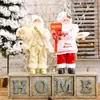 Santa Claus Doll ozdoby świąteczne Wesoły wystrój na stół domowy Navidad Natal Cristmas Gifts Happy Year Y201020
