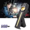 Arbetslampa ficklampa inbyggd i laddningsbar batteri COB-lampa 4 lägen Torch svansmagnet för camping 10W Lampor Ljus Litwod Black Z30