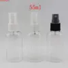 Bottiglia di profumo da viaggio in plastica ovale trasparente da 55 ml con nebulizzatore Contenitore vuoto ricaricabile per imballaggio cosmeticoalta quatiy