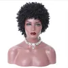 Parrucca sintetica riccia afro crespa Simulazione capelli umani Parrucche perruques de cheveux humains Parrucche per donne Blackk JS9376