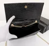 여성 지갑 디자이너 핸드백 케이트 가방 악어 패턴 진짜 가죽 체인 어깨 가방 고품질 술 가방 24cm