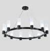 American Rh Loft Retro Matte Black Metal Chandelier Luster Luminaria G9 LEDシャンデリア照明シャンデリアのためのシャンデリア照明