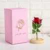 Rose Lasts Forever With Led Lights In Glass Dome Valentine039s Day Wedding Anniversary Birthday Gifts Party Decoration 5 Colors6520035