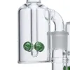 Grön vit 18mm kvinnliga foghoppor Inkine Perc Mushroom Cross Percolator Sprinkler Dab Rigs Oil Rig med skål Ash Catcher Glass Water Bongs WP2233