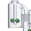 Green White 18mm Licais fêmeas de articulação feminina tinta de cogumelo perc cross cross percolator sprinkler dab rigs plataforma de óleo com apanhador de cinzas de tigela bongs de água de vidro wp22233