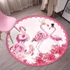 Europe du Nord Flamingo Licorne Tapis Rond Dessin Animé Salon Chambre Enfants Jouer Tapis Chaise Suspendu Panier Cercle Tapis Antidérapant 220301