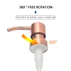 28/400 Soap Dispenser Pumps 304 Stainless Steel Dispenser Rose Gold Shower Nozzle Electroplating Pump Head Metal Shampoo Press Sanitizer Spray bottle kitchen