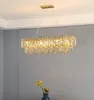 Manggic Modern Luxury Crystal Chandelier Lighting Fixture Contemporary Living Room Hängande Ljus För Hem Restaurang Inredning