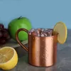 Tasse de cuivre pur poignée style européen américain Moscou Mule verre à cocktail Coupe de cuivre pur Restaurant Bar Coupe de boisson froide T200104