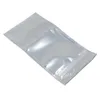 Transparent plastpaketväska Stå upp Aluminiumfolie Zipper Väskor Silver Doypack Mylar Pouches för Tea Coffee Snack Storage 201021