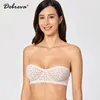 DOBREVA Reggiseno senza spalline in pizzo da donna Sexy Reggiseno a balconcino con ferretto multiway sfoderato 201202