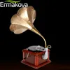 ERMAKOVA Metallo Retro Fonografo Modello Vintage Giradischi Prop Antico Grammofono Modello Home Office Club Bar Decor Ornamenti T200710