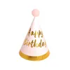 Birthday Party Paper Hats Spot Stripe Baby Kids Handmade Cap Decoration Hat With Rope Decoration