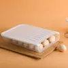 automatic scrolling egg box storage box with cover stackable plastic anti-collision storage box refrigerator storage case