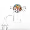 26MM Rainbow Pyrex Glass Bong Smoking Handmade Cover Carb Cap Bubble Ball Top Oil Rigs Portable Innovative Design Quartz Bowl Accessories