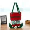 Kerstmis Santa Pant Bag Snoep Gift Tas Kerstmis Wijnfles Cover Xmas Gift Bag Broek Snoepzakken Kerstfeest Decoratie W-00314